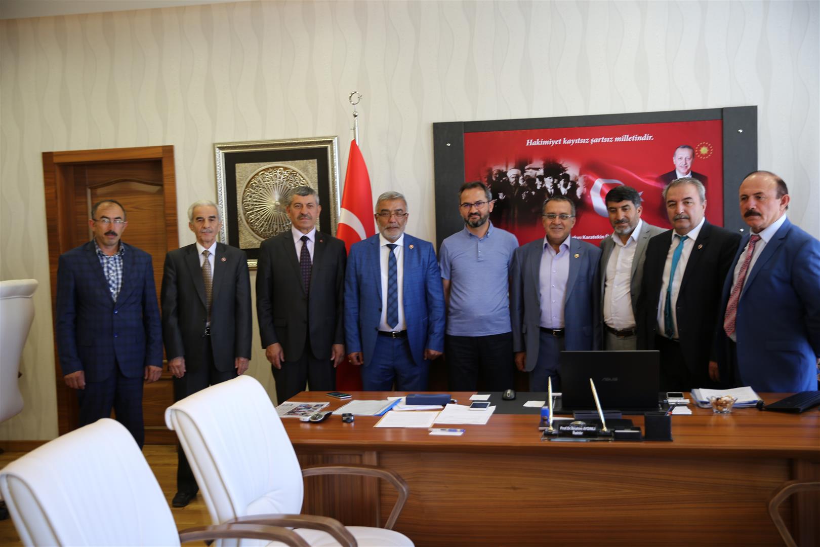 İl Genel Meclisi Başkanı Ruhi Şeker ve Meclis Üyeleri Rektörümüzü Ziyaret Etti.
