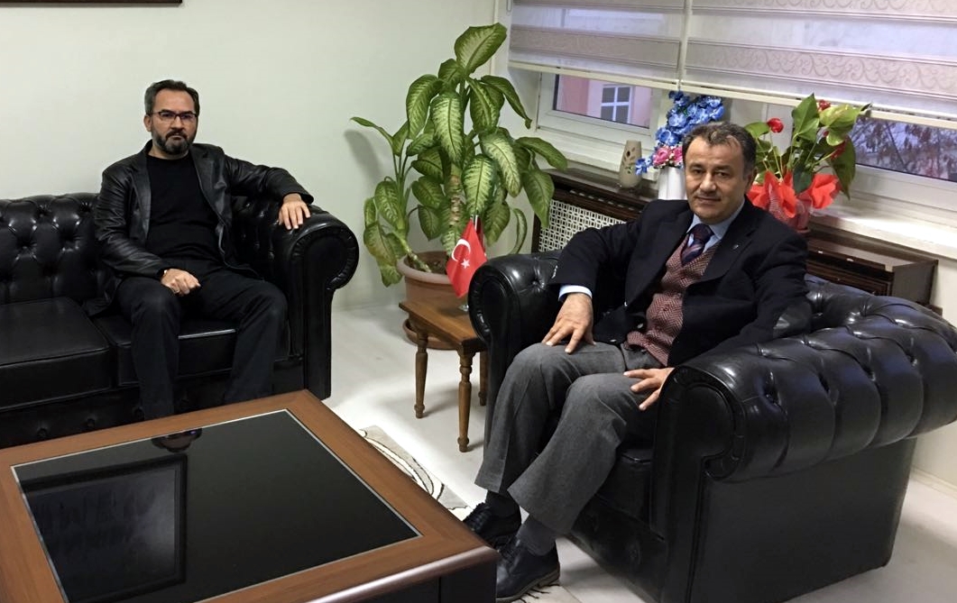 Rektör Aydınlı Polis Meslek Eğitim Merkezi Müdürü Süleyman Gül’e Taziye Ziyaretinde Bulundu