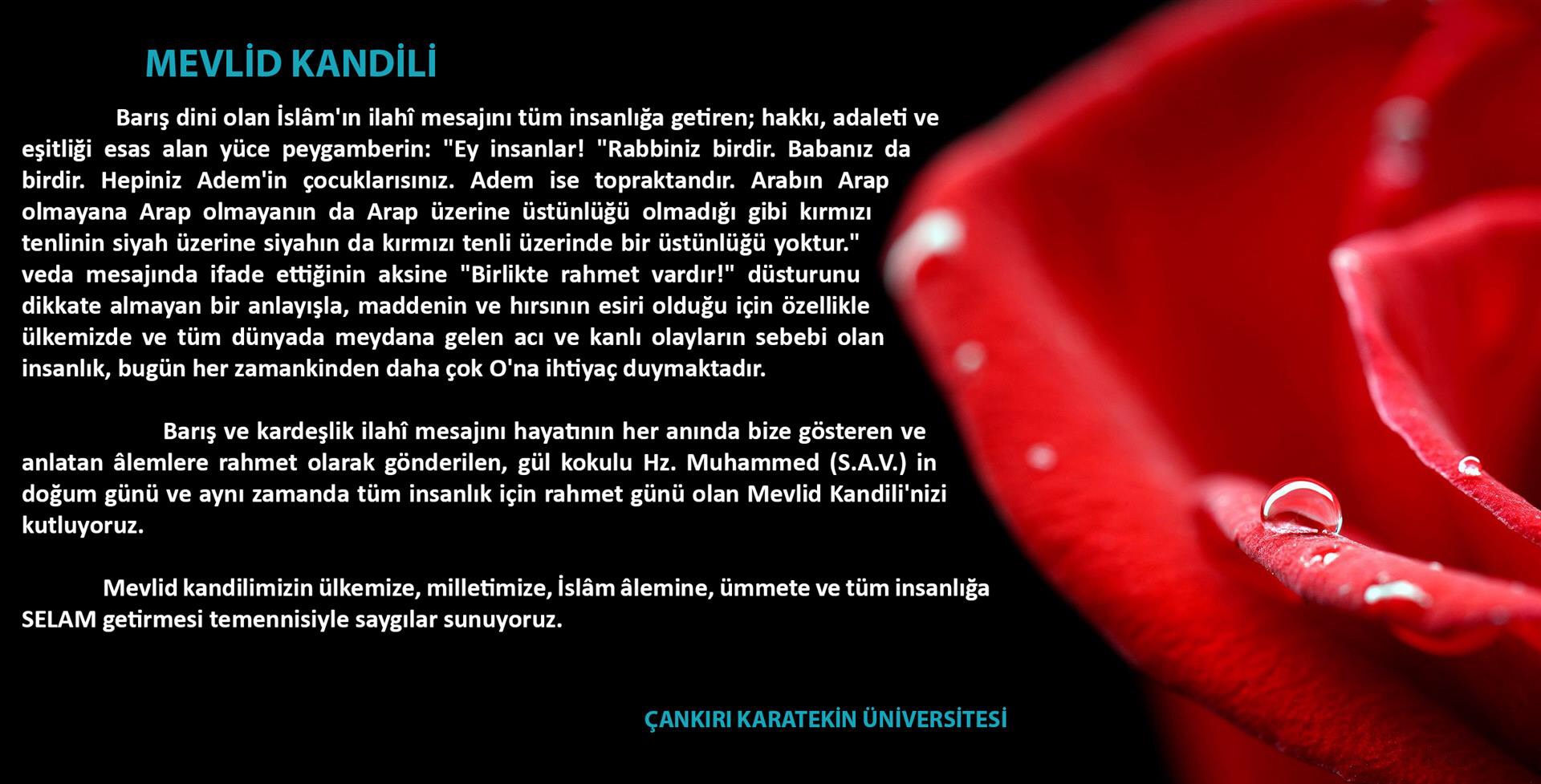 Mevlid Kandili Mesajı