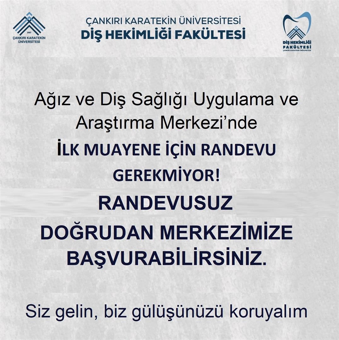 Ağız ve Diş Sağlığı Uygulama ve Araştırma Merkezi randevu bilgilendirme görseli