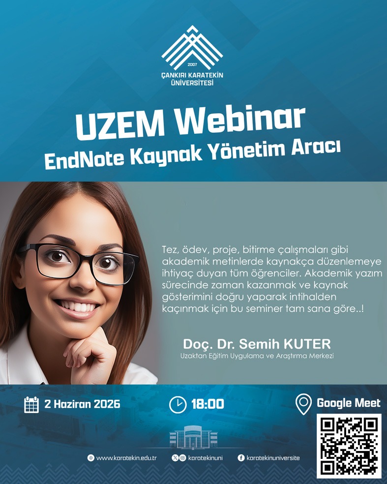 UZEM Webinar EndNote Kaynak Yönetim Aracı