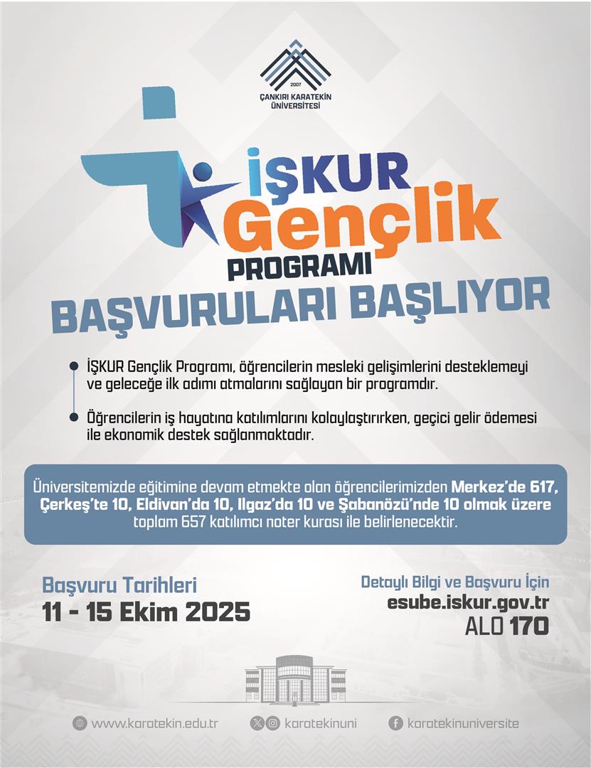 İŞKUR Gençlik Programı Başvuruları Başlıyor