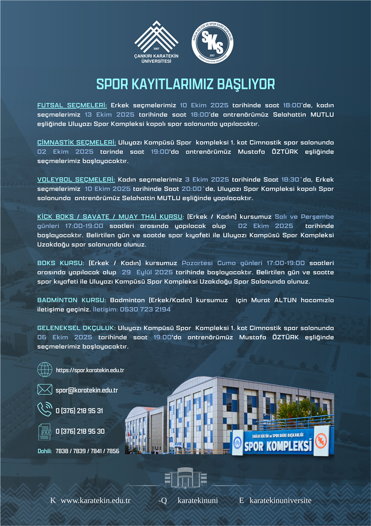Spor Kayıtlarımız Başlıyor