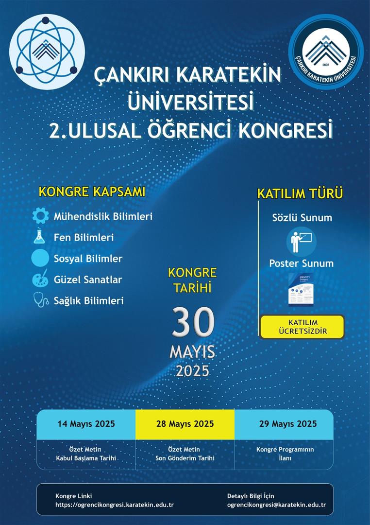 Çankırı Karatekin Üniversitesi 2. Ulusal Öğrenci Kongresi