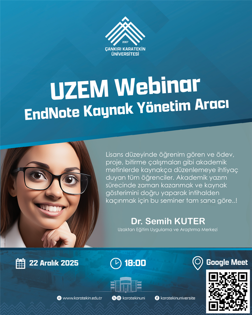 UZEM Webinar: EndNote Kaynak Yönetim Aracı
