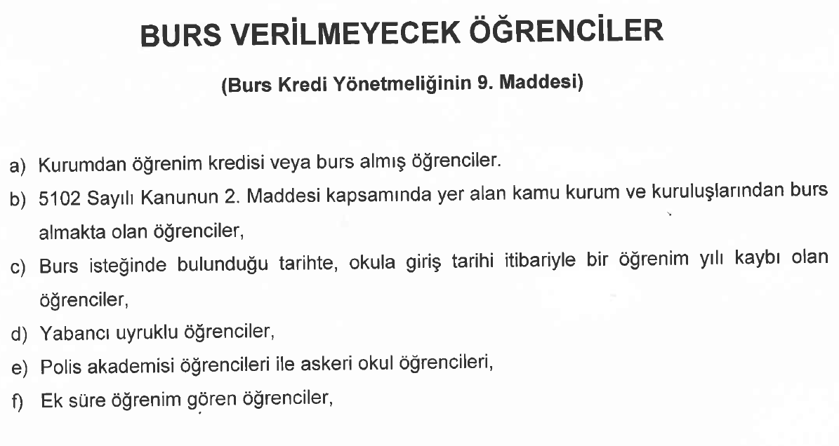KYK Burs Başvurusu